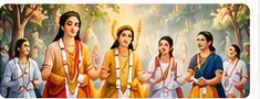 Devotional illustration associated with Gaura-Nitai