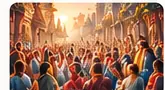 Devotees participating in congregational chanting
